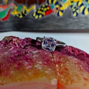 Brilliant Asscher Cut Solitaire Engagement Ring